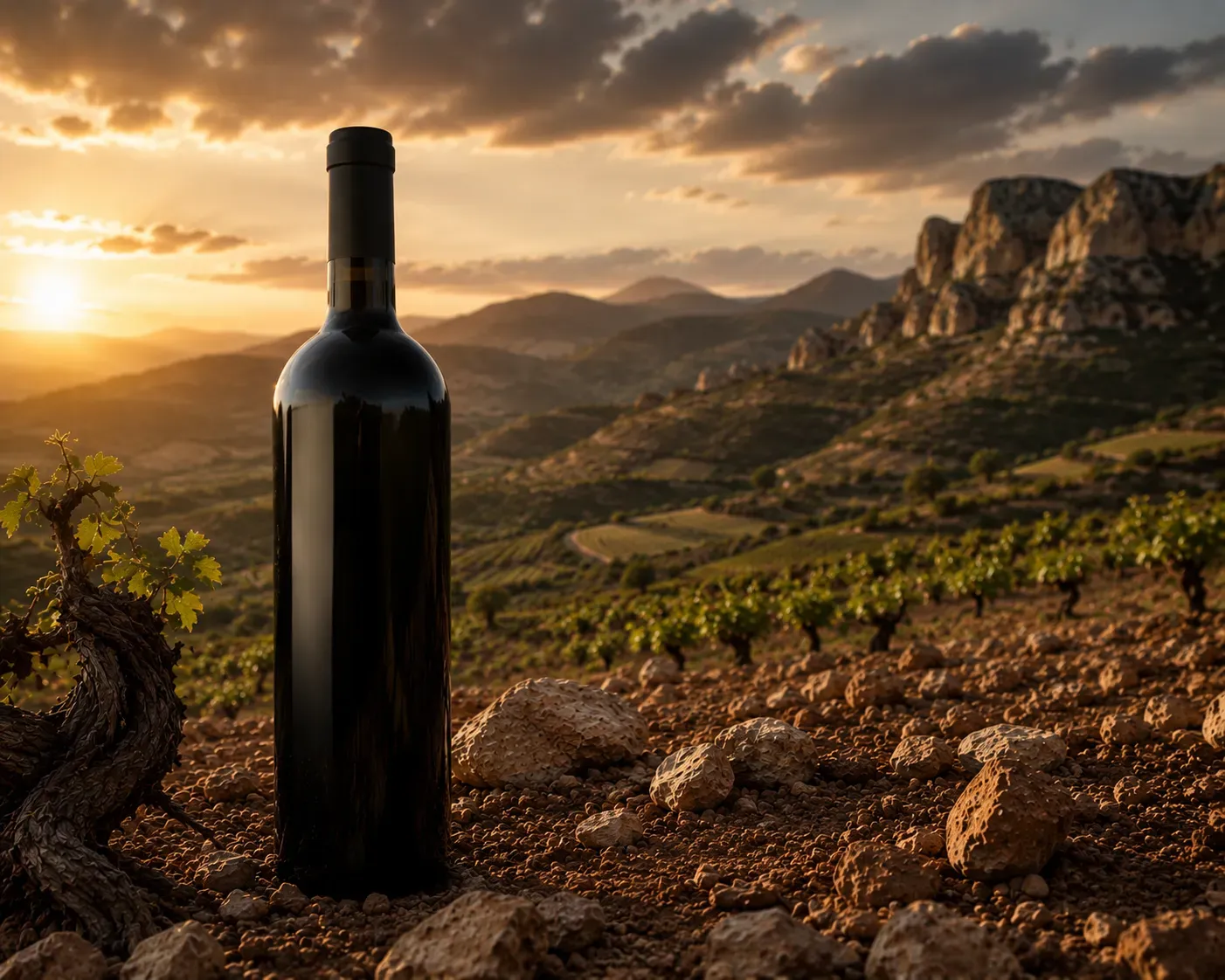 Kosher Spanish wine, honestly explained | sunset over an old-vine vineyard · Spanish Terroir